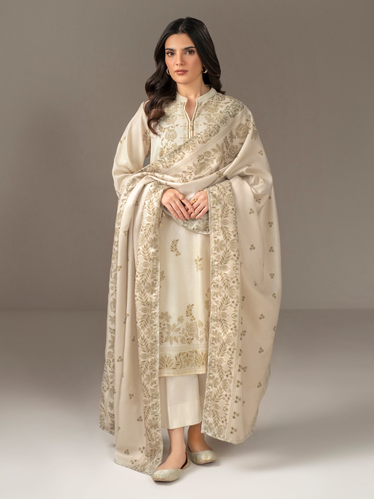 3 Piece Khaddar Suit-Printed (Unstitched)