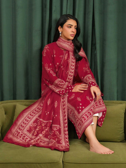 2 Piece Khaddar Suit-Printed (Unstitched)