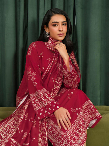 2 Piece Khaddar Suit-Printed (Unstitched)