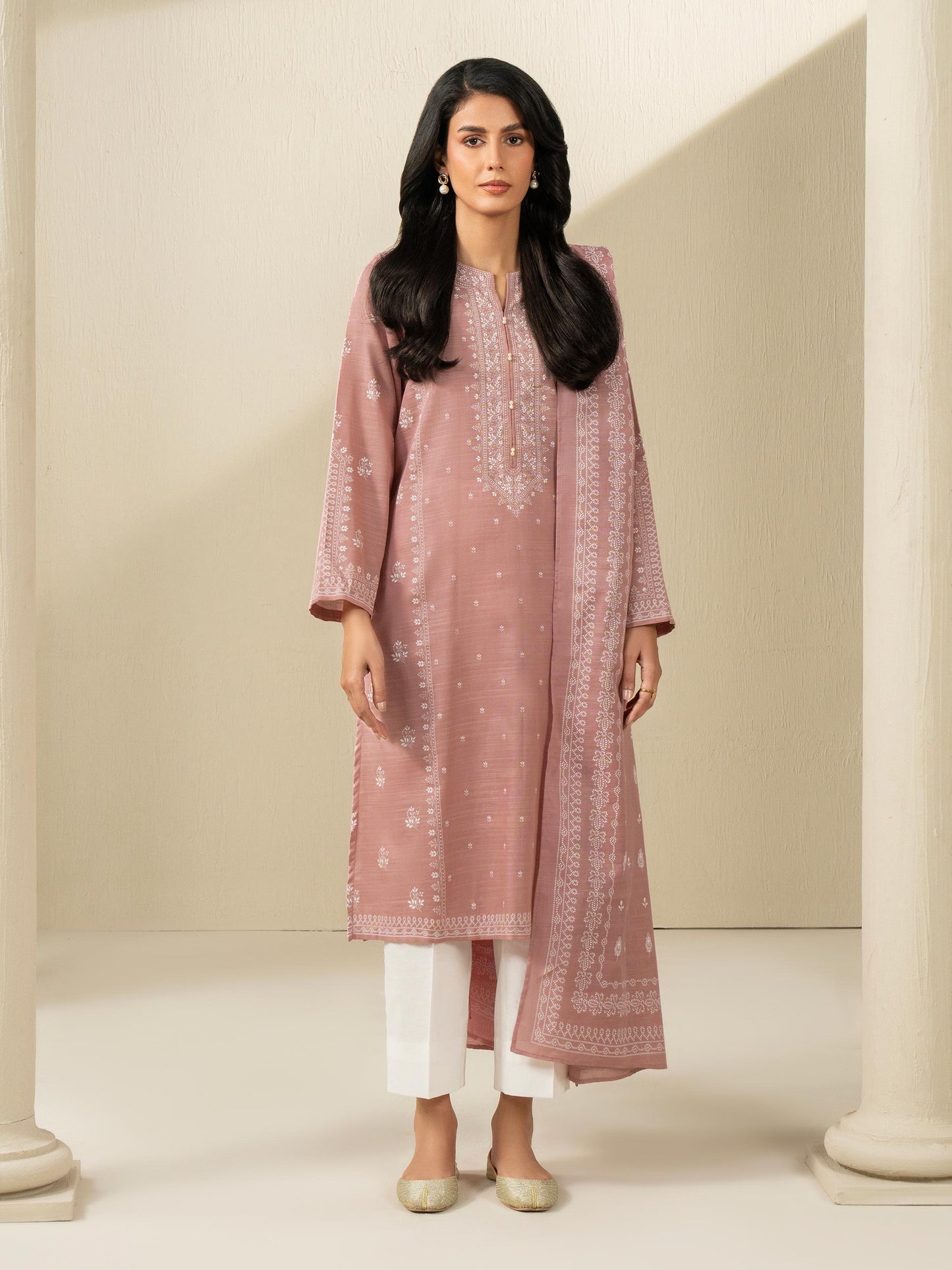 2 Piece Khaddar Suit-Printed (Unstitched)