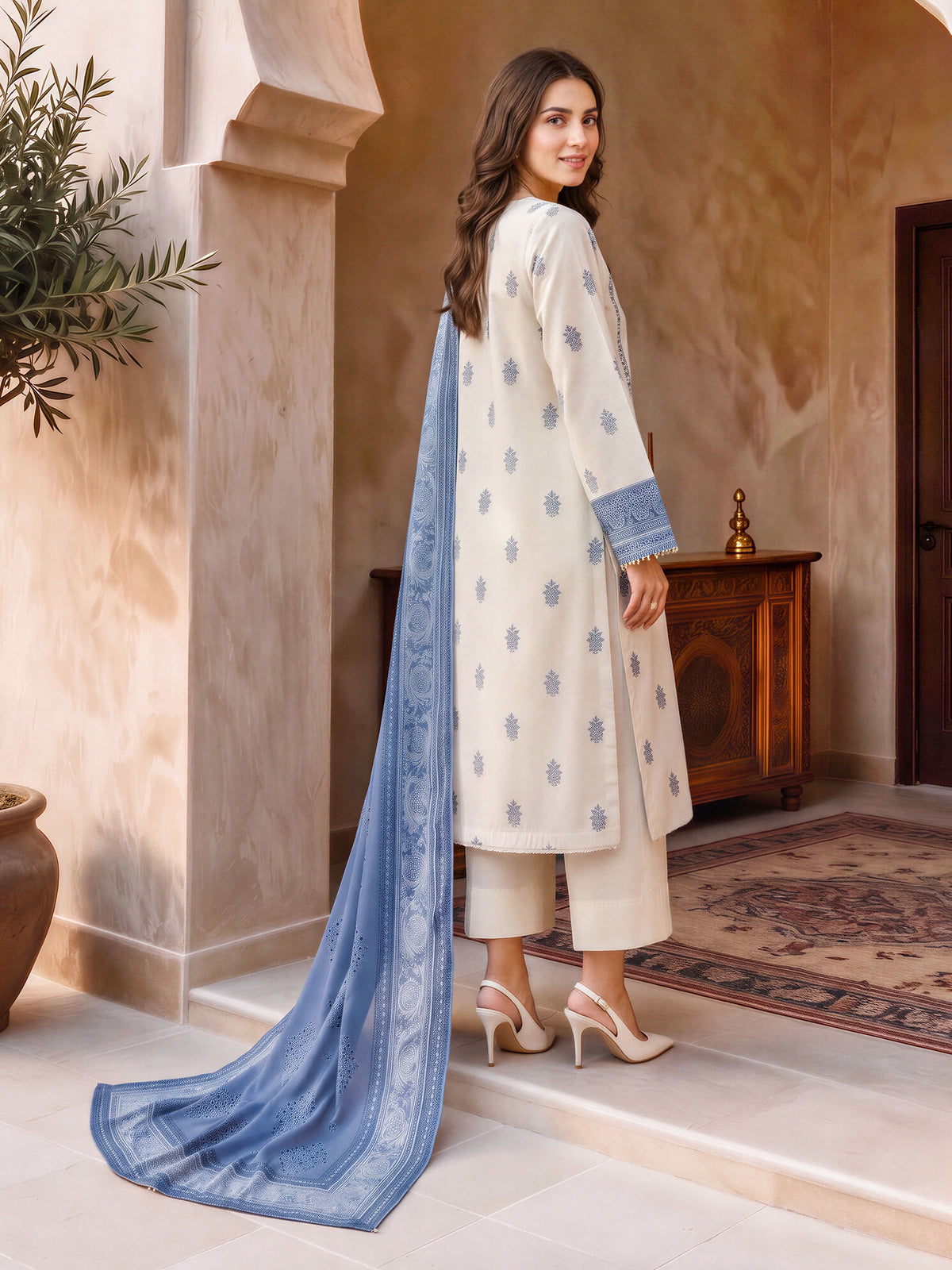 2 Piece Khaddar Paste Suit (Unstitched)