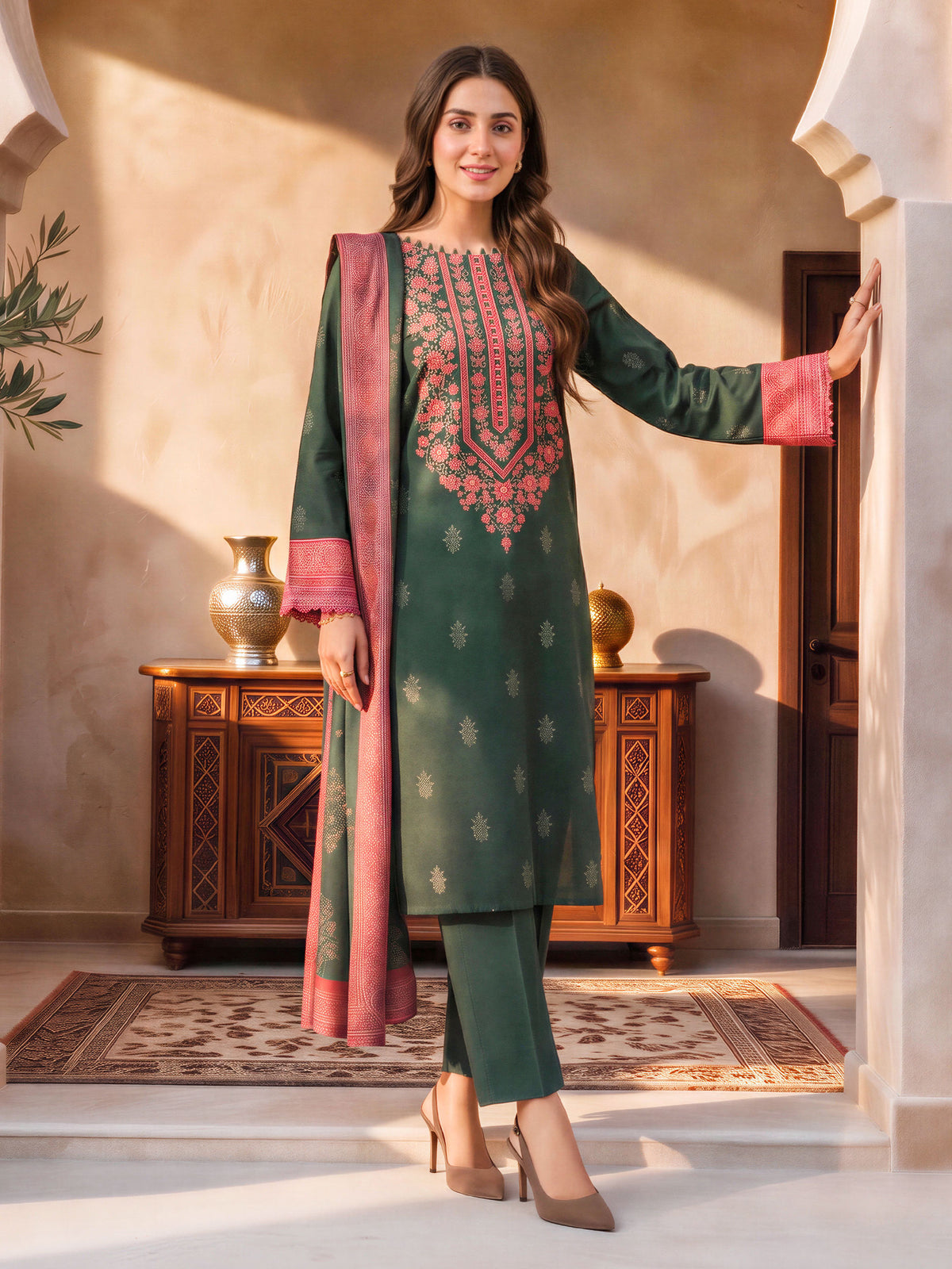 2 Piece Khaddar Paste Suit (Unstitched)