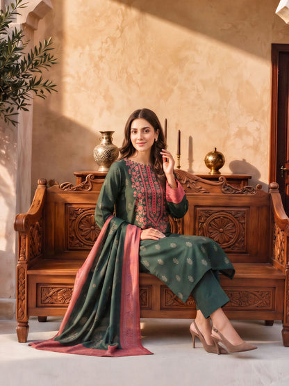 2 Piece Khaddar Paste Suit (Unstitched)