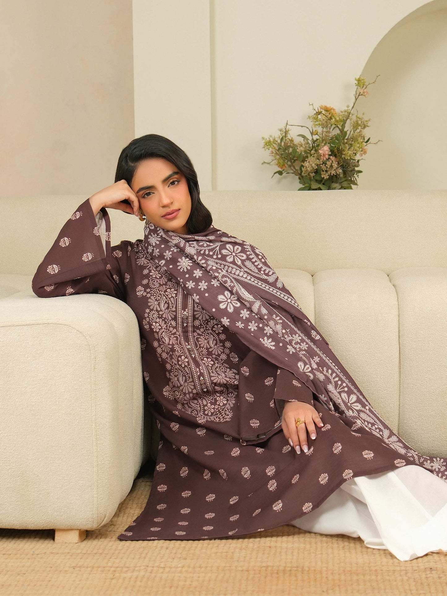 2 Piece Khaddar Suit-Printed (Unstitched)