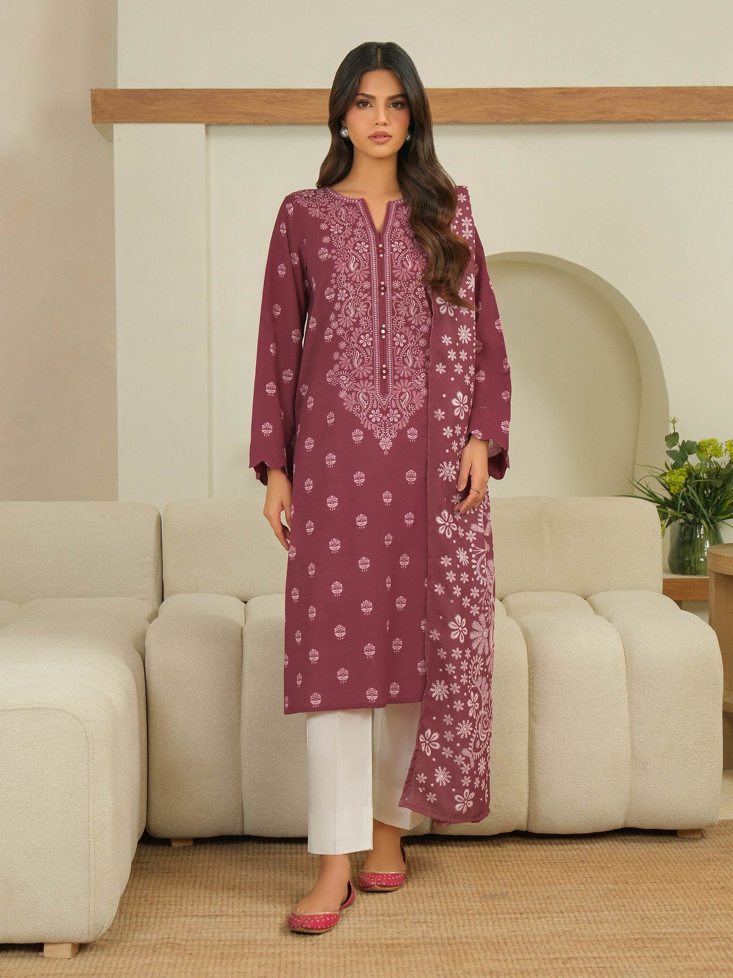 2 Piece Khaddar Suit-Printed (Unstitched)