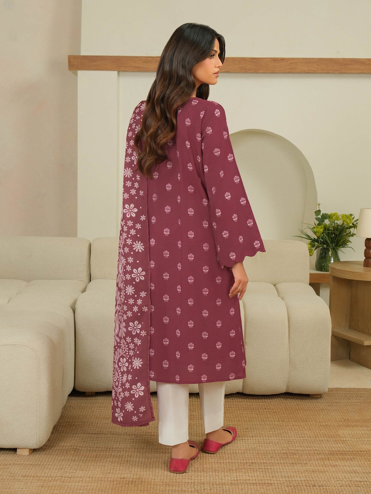 2 Piece Khaddar Suit-Printed (Unstitched)