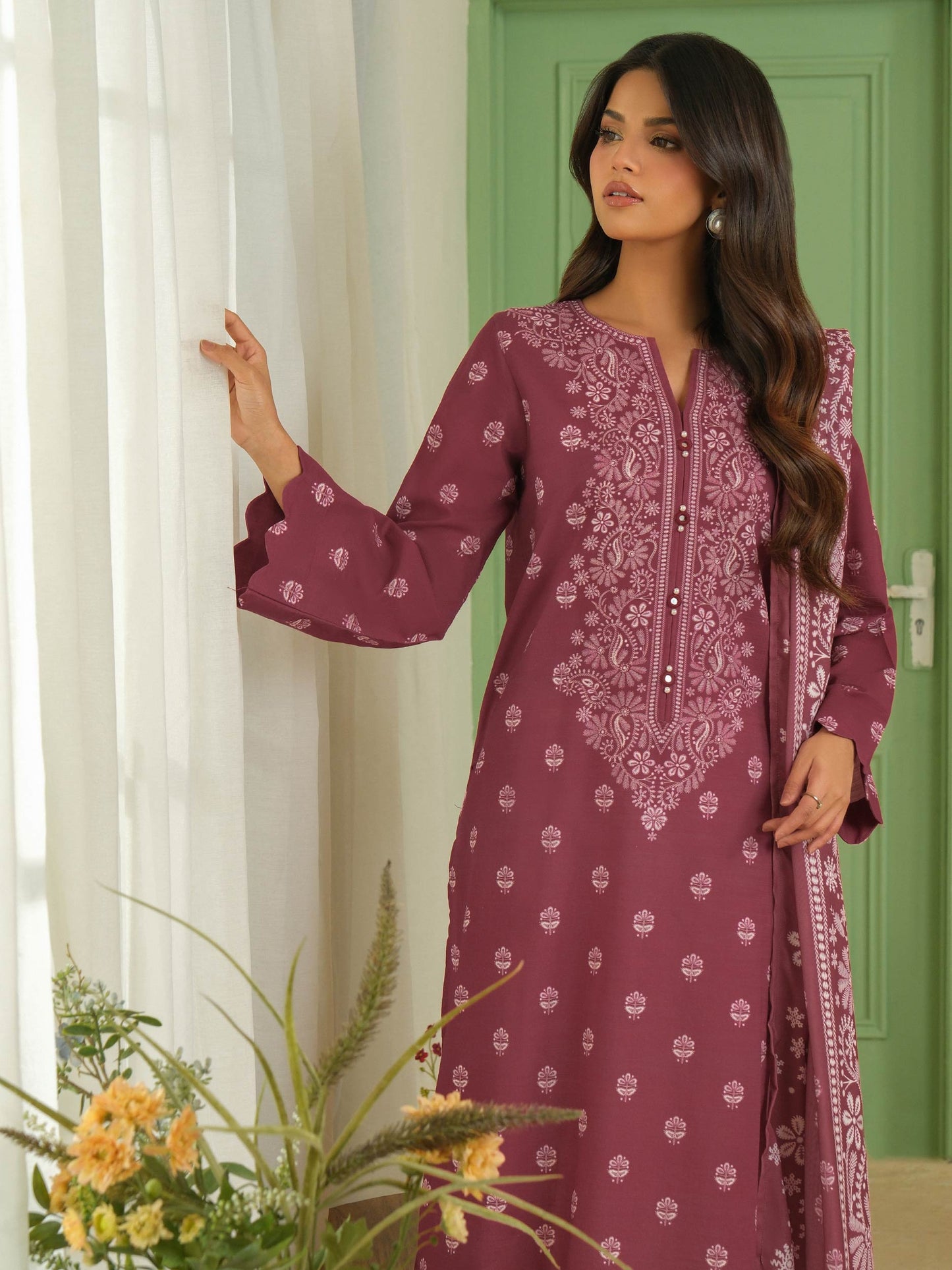 2 Piece Khaddar Suit-Printed (Unstitched)
