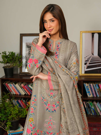 3 Piece Slub Khaddar Suit (Unstitched)