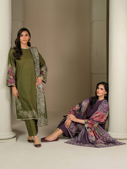 3 Piece Khaddar Paste Suit (Unstitched)