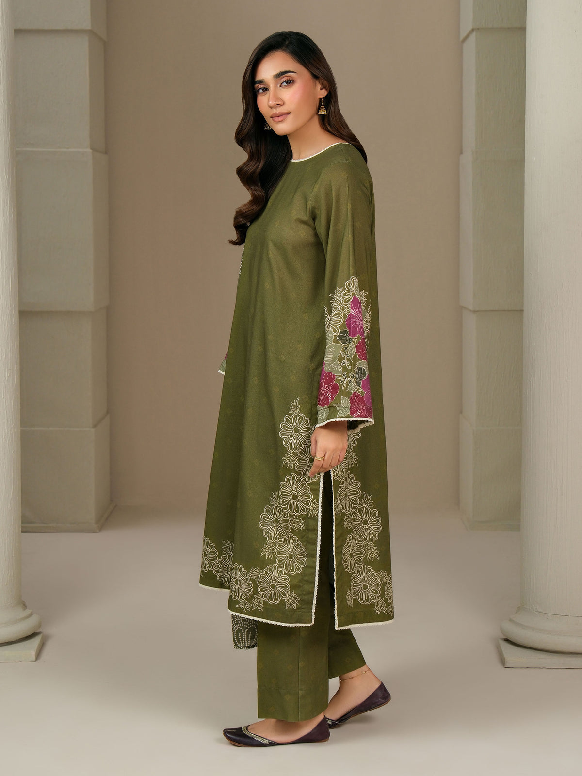 3 Piece Khaddar Paste Suit (Unstitched)