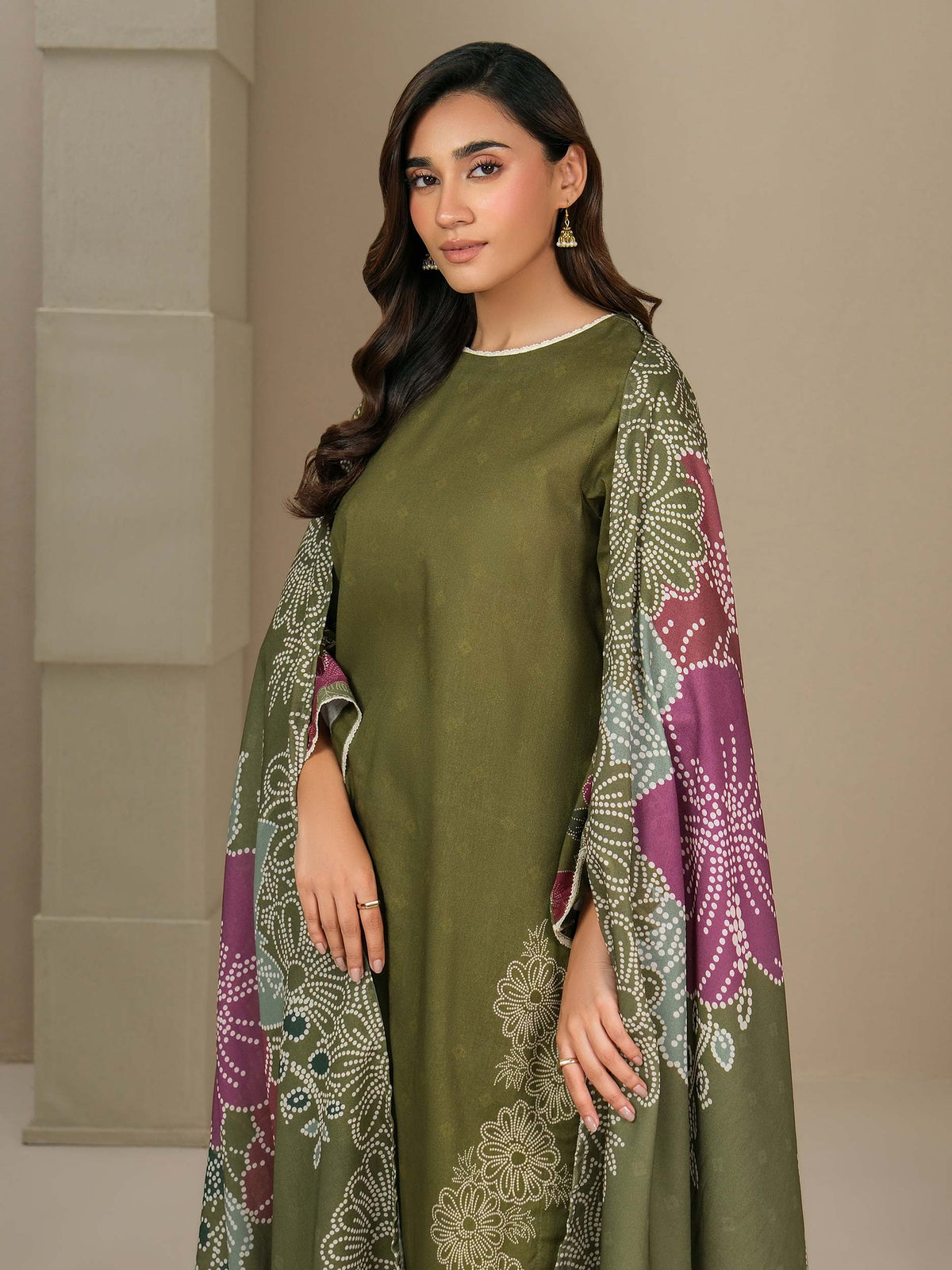 3 Piece Khaddar Paste Suit (Unstitched)