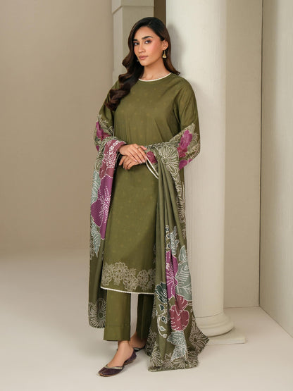 3 Piece Khaddar Paste Suit (Unstitched)