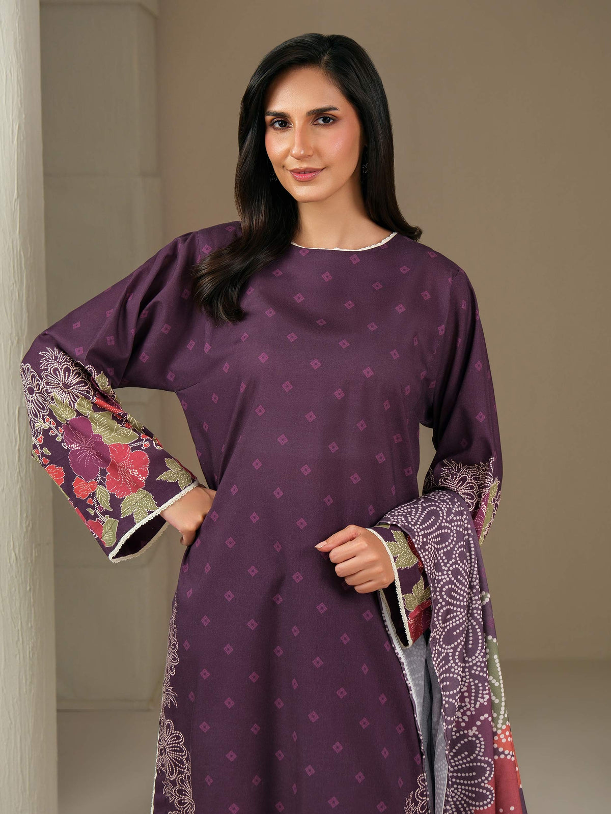 3 Piece Khaddar Paste Suit (Unstitched)