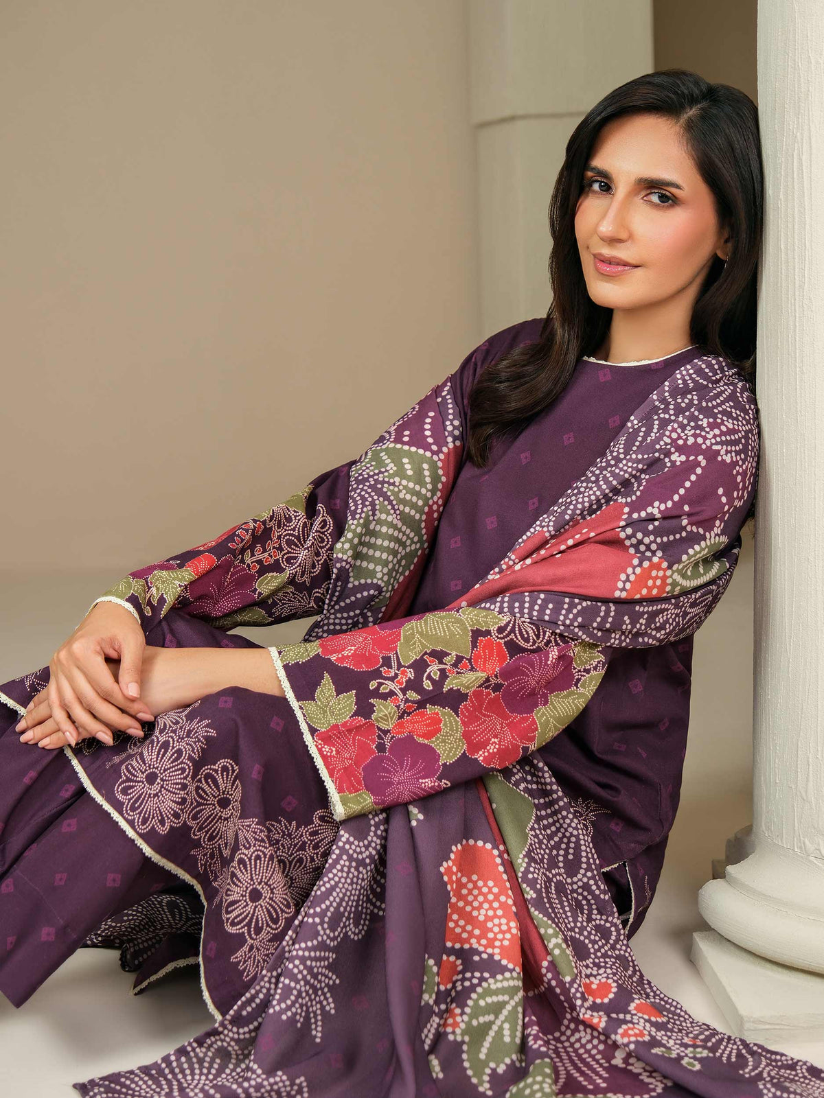 3 Piece Khaddar Paste Suit (Unstitched)