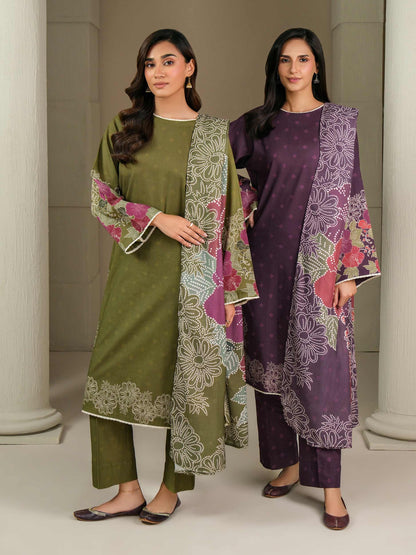 3 Piece Khaddar Paste Suit (Unstitched)