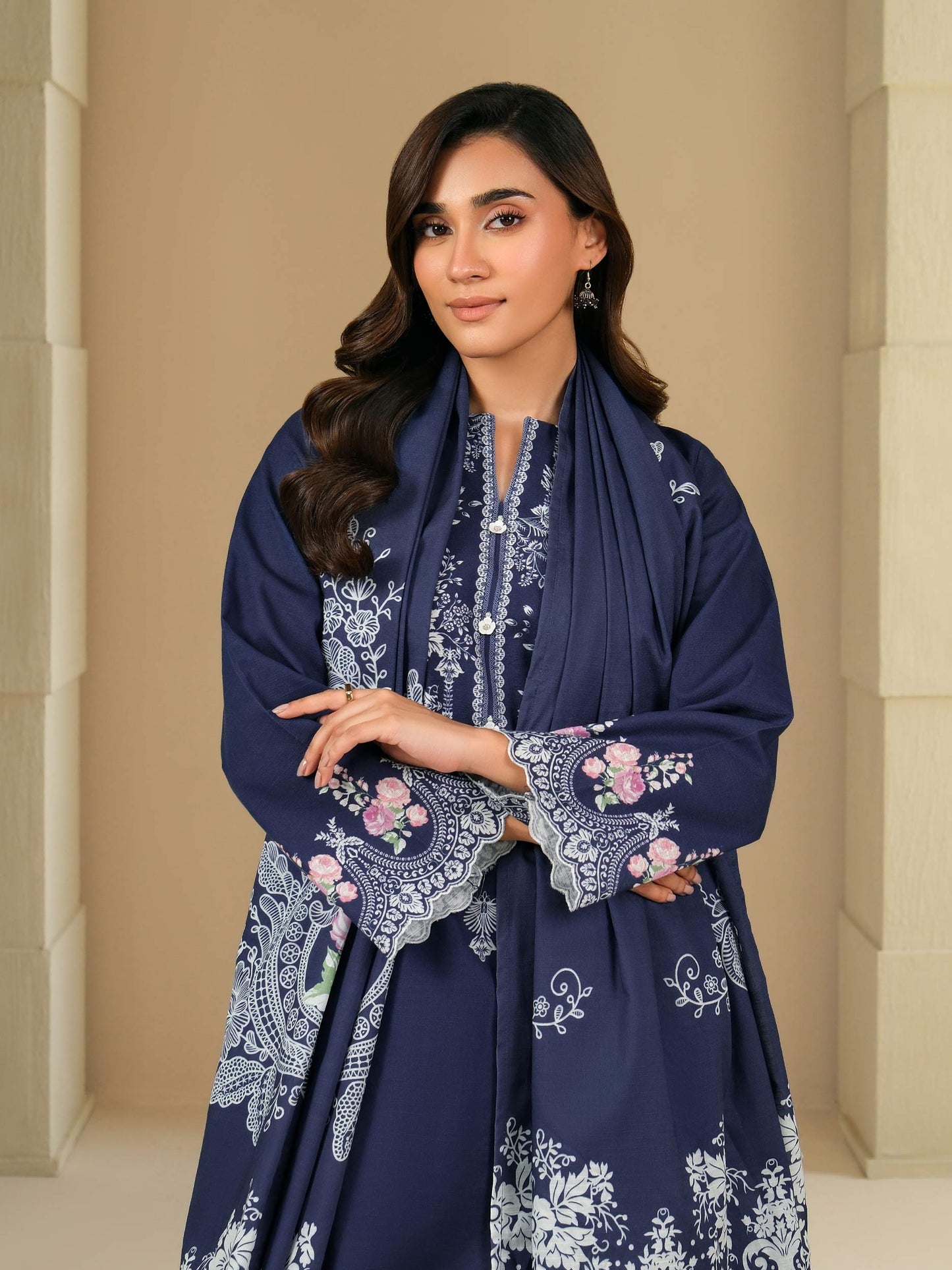 3 Piece Khaddar Suit-Printed (Unstitched)