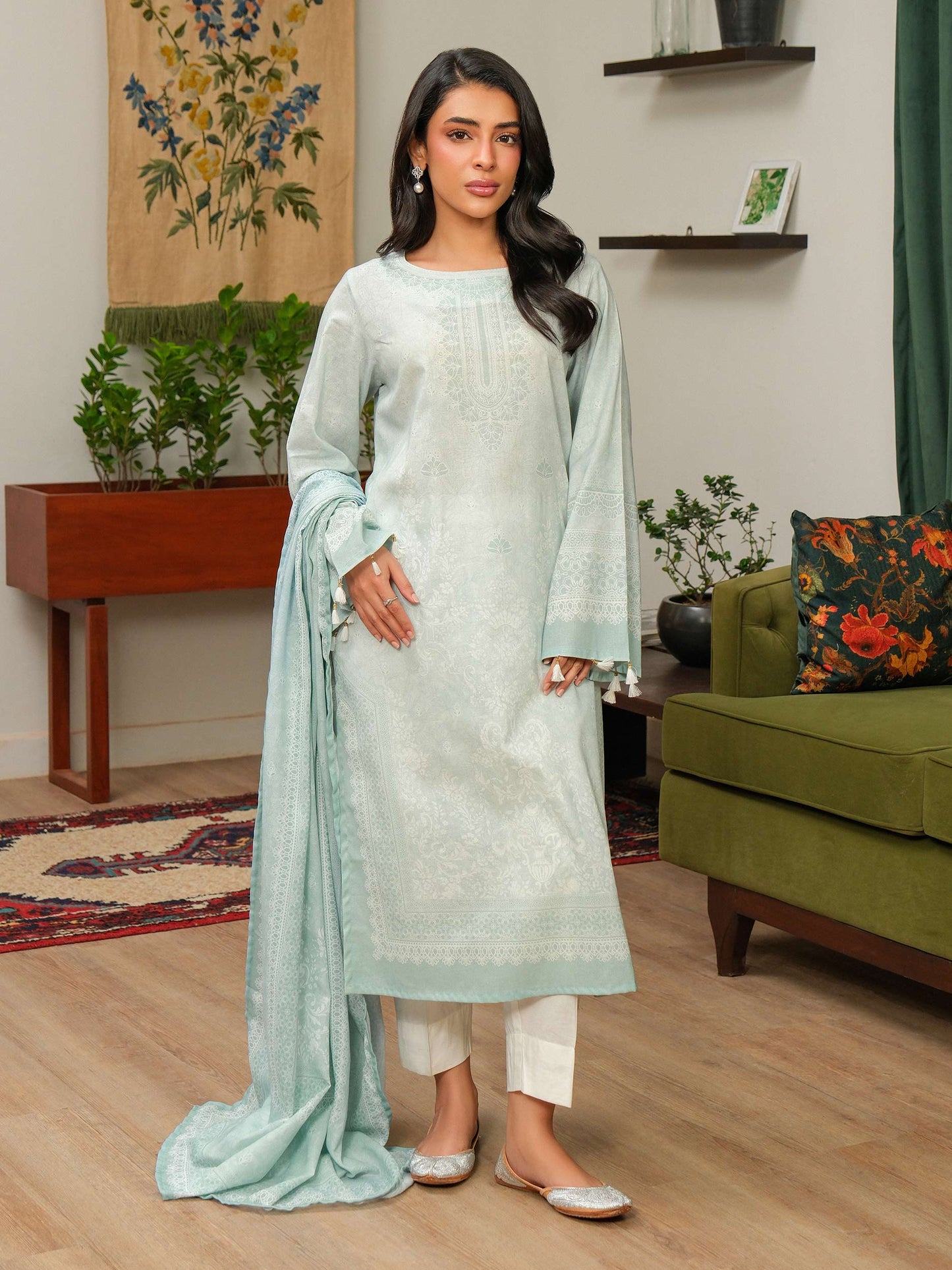 2 Piece Khaddar Suit-Printed (Unstitched)