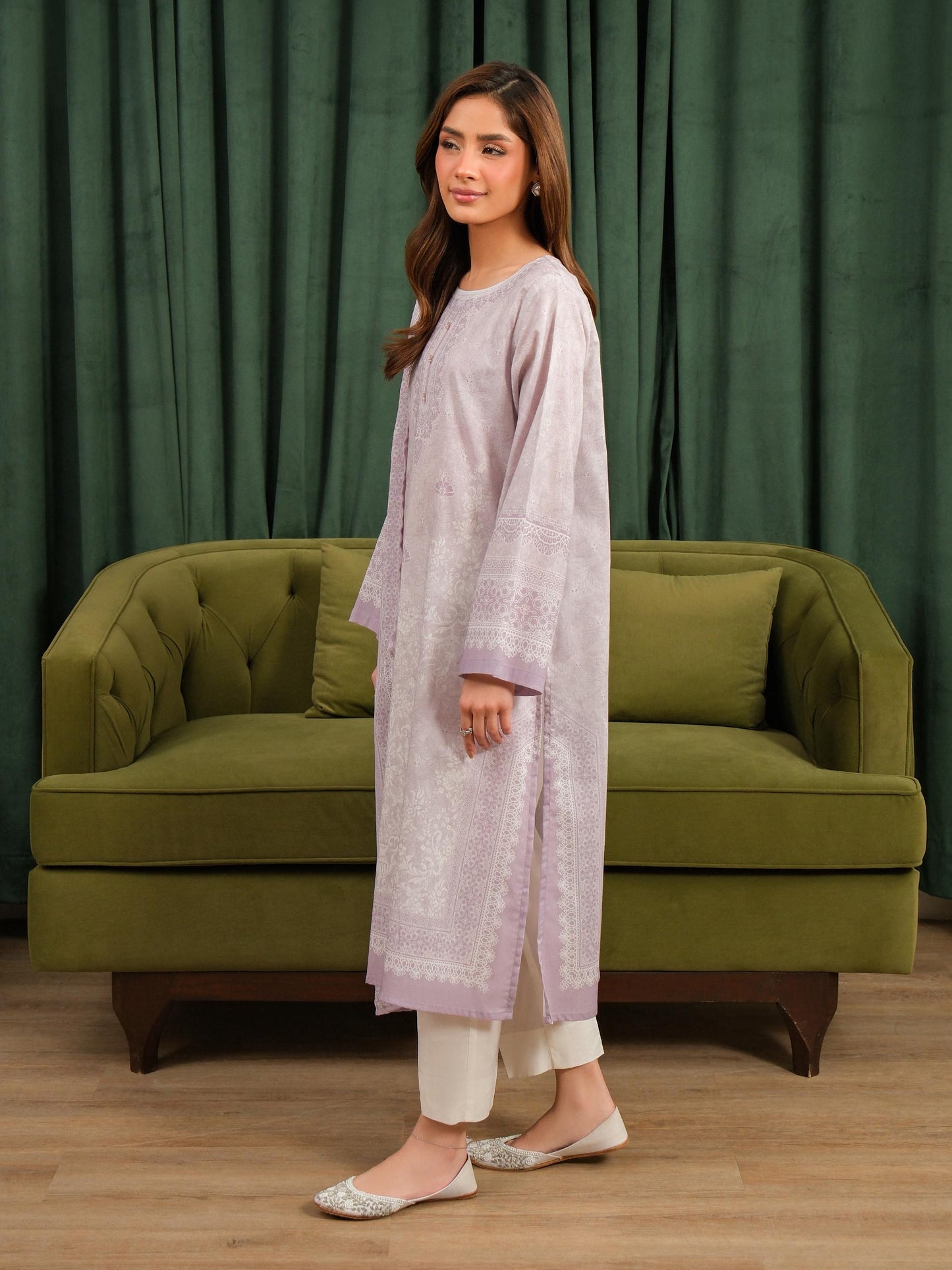 2 Piece Khaddar Suit-Printed (Unstitched)