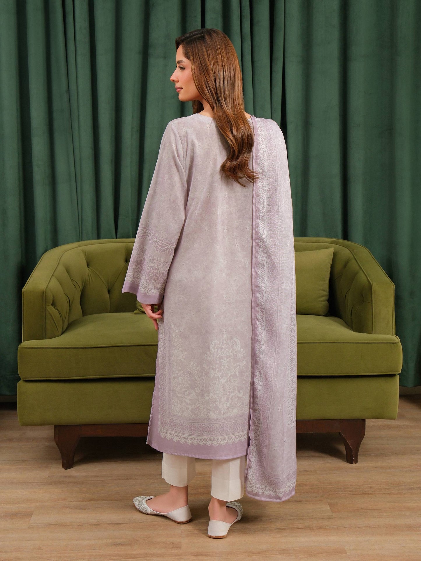 2 Piece Khaddar Suit-Printed (Unstitched)