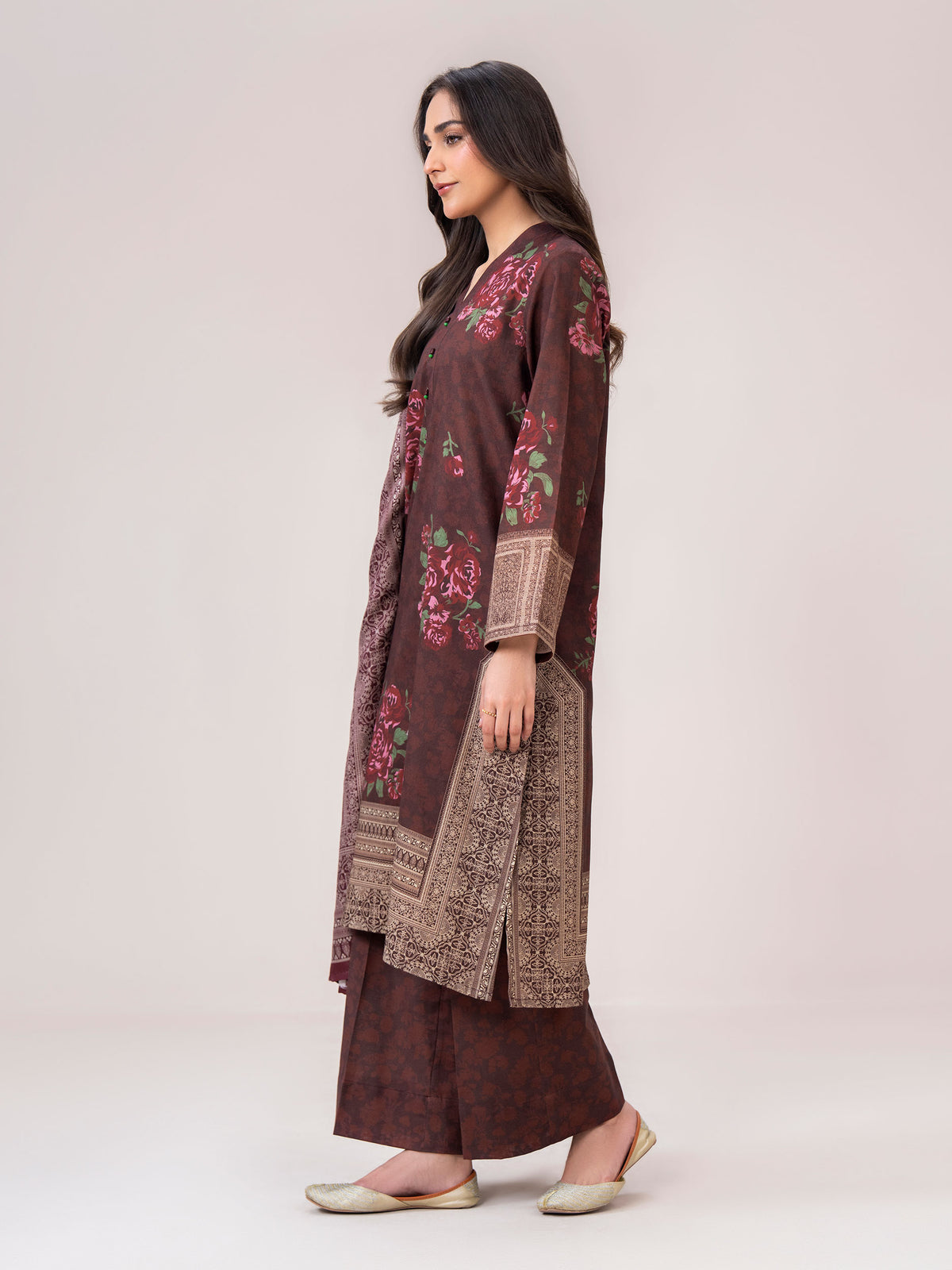 3 Piece Khaddar Suit-Printed (Unstitched)