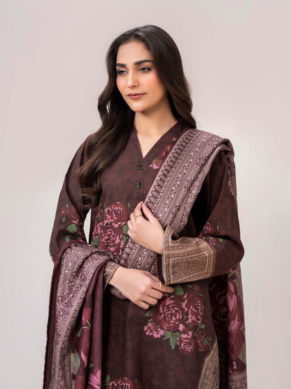 3 Piece Khaddar Suit-Printed (Unstitched)