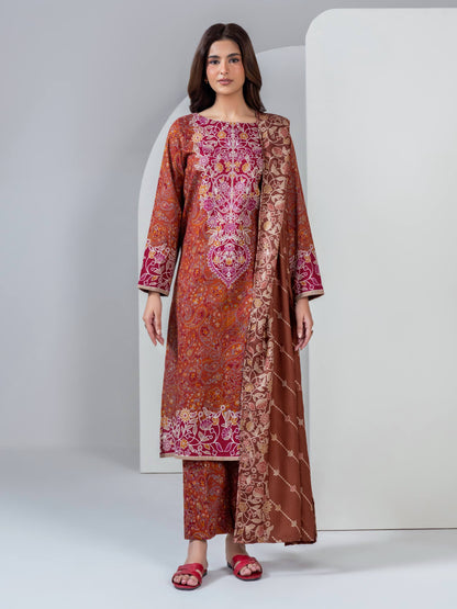 3 Piece Khaddar Suit (Unstitched)