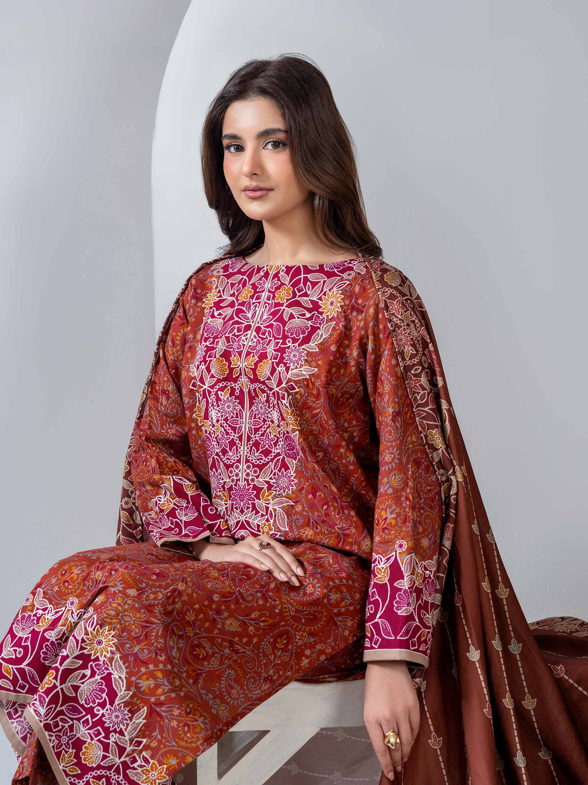 3 Piece Khaddar Suit (Unstitched)