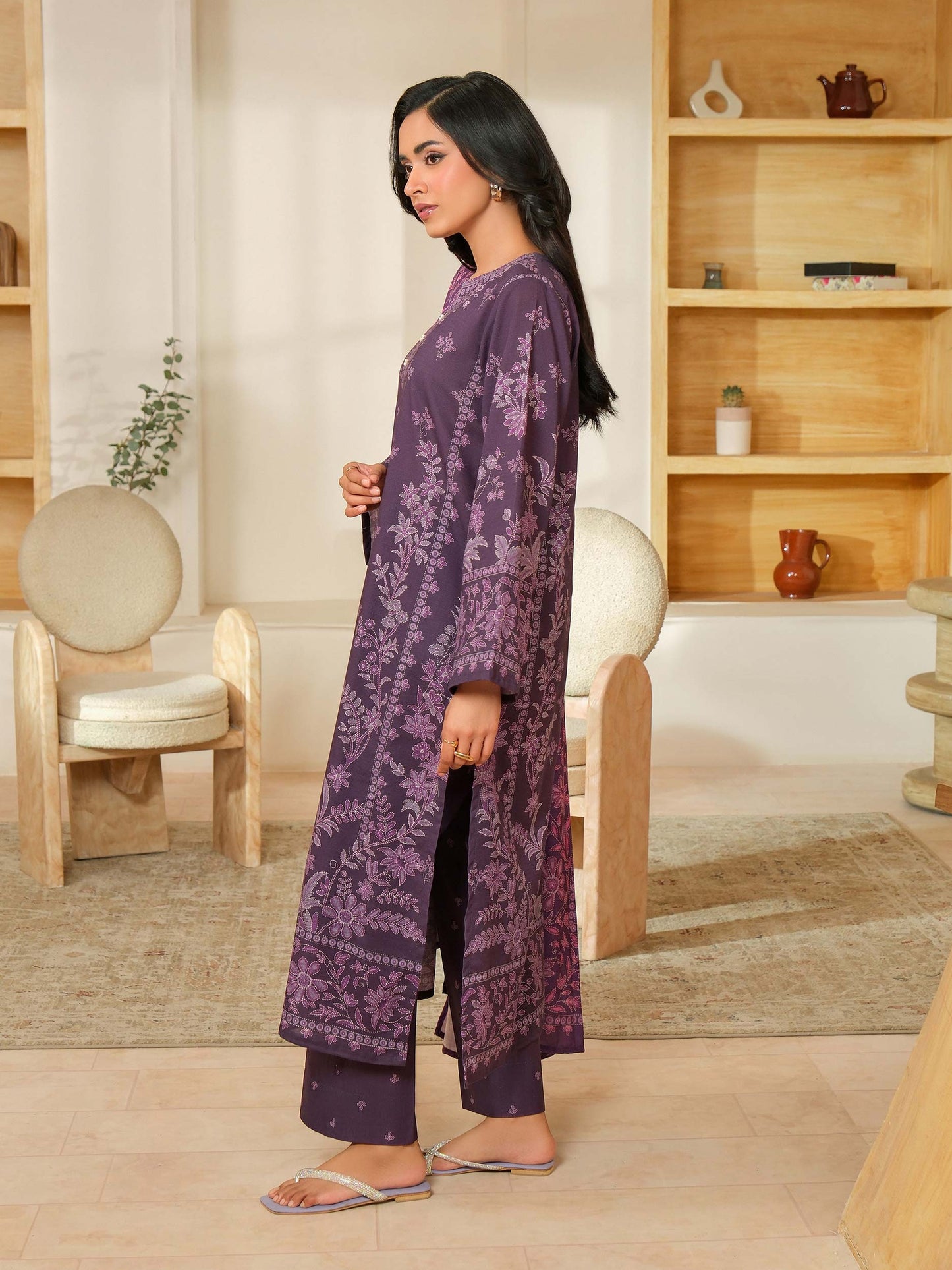 3 Piece Khaddar Suit-Paste Print (Unstitched)