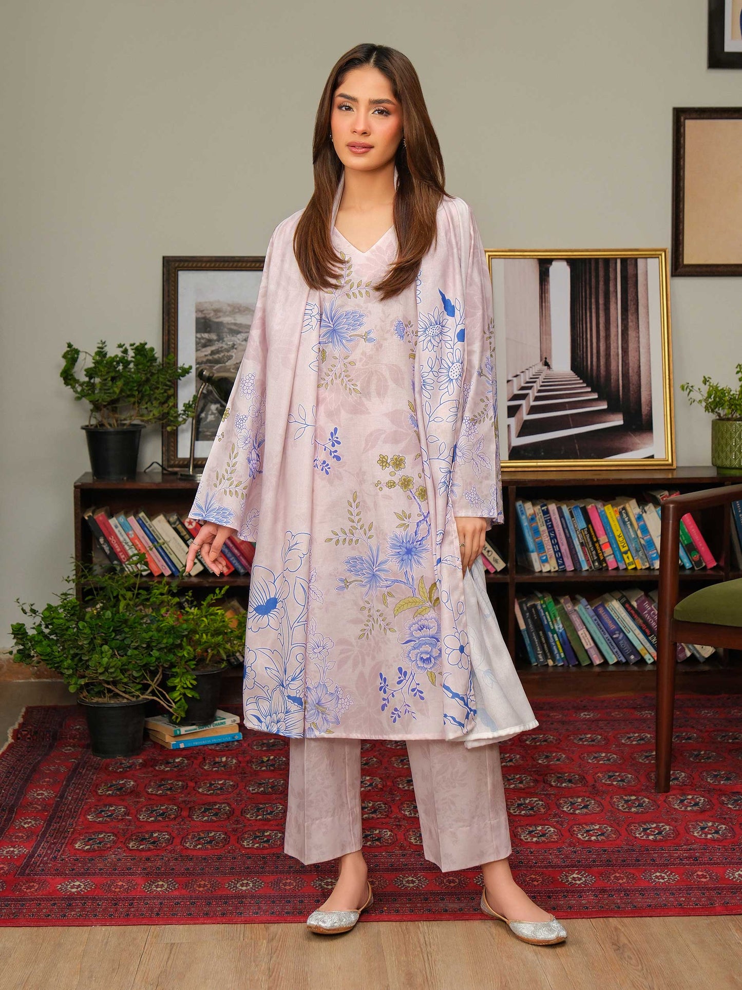 3 Piece Khaddar Suit-Printed (Unstitched)
