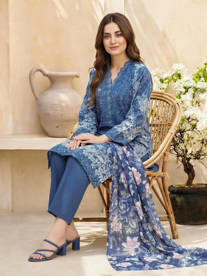 3 Piece Lawn Suit- Printed (Unstitched)