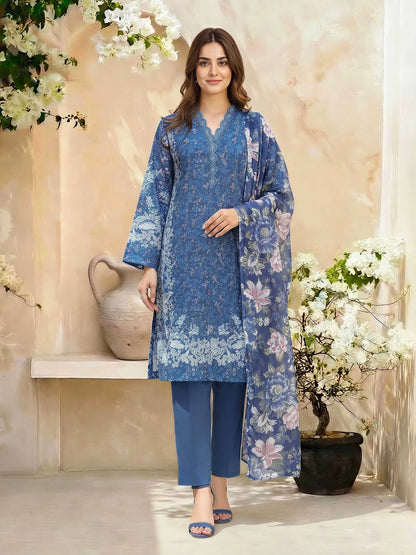 3 Piece Lawn Suit- Printed (Unstitched)