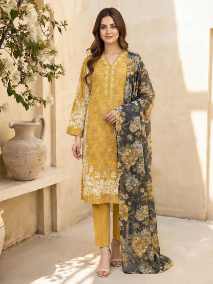 3 Piece Lawn Suit- Printed (Unstitched)