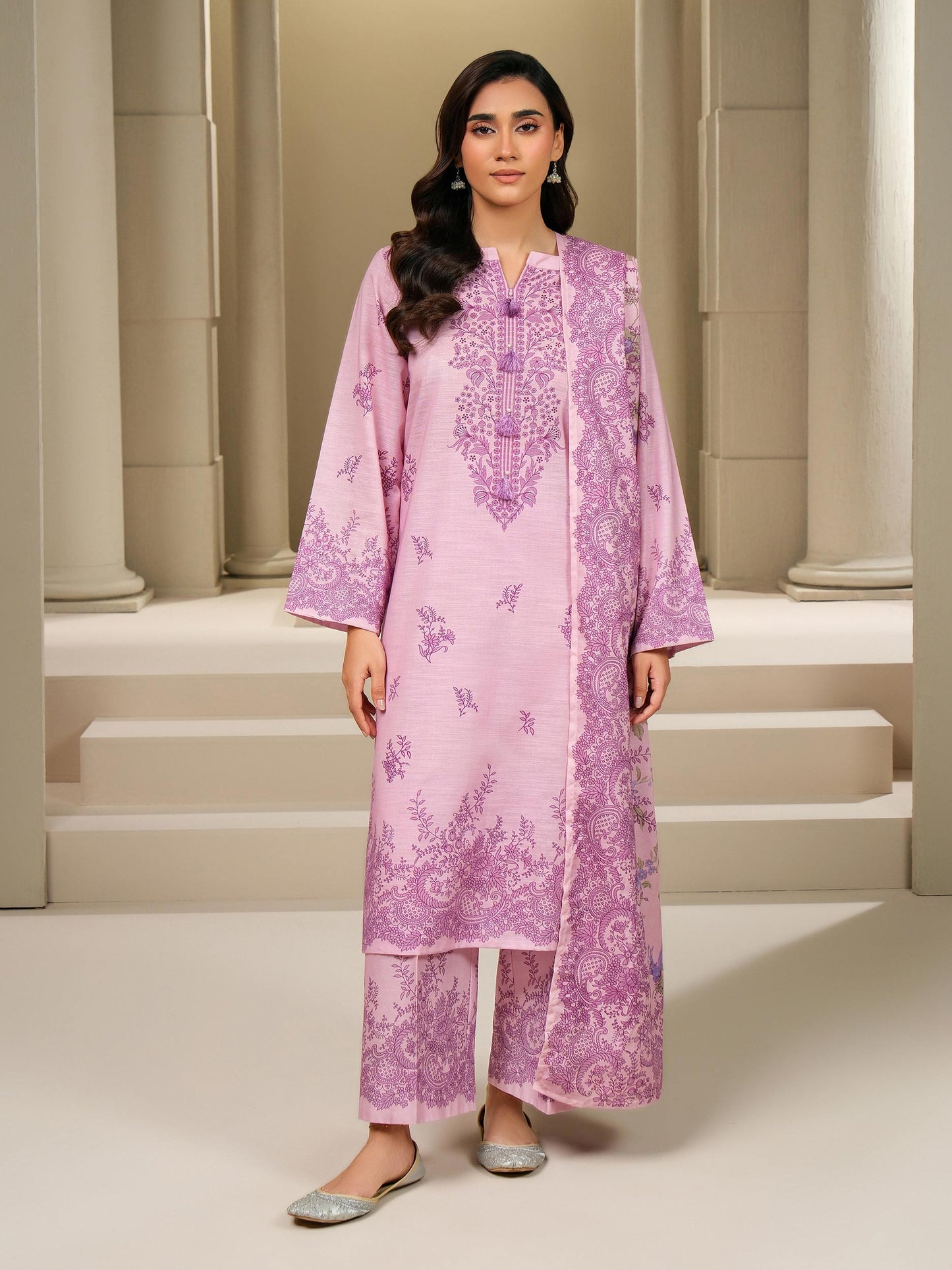 3 Piece Khaddar Suit-Printed (Unstitched)