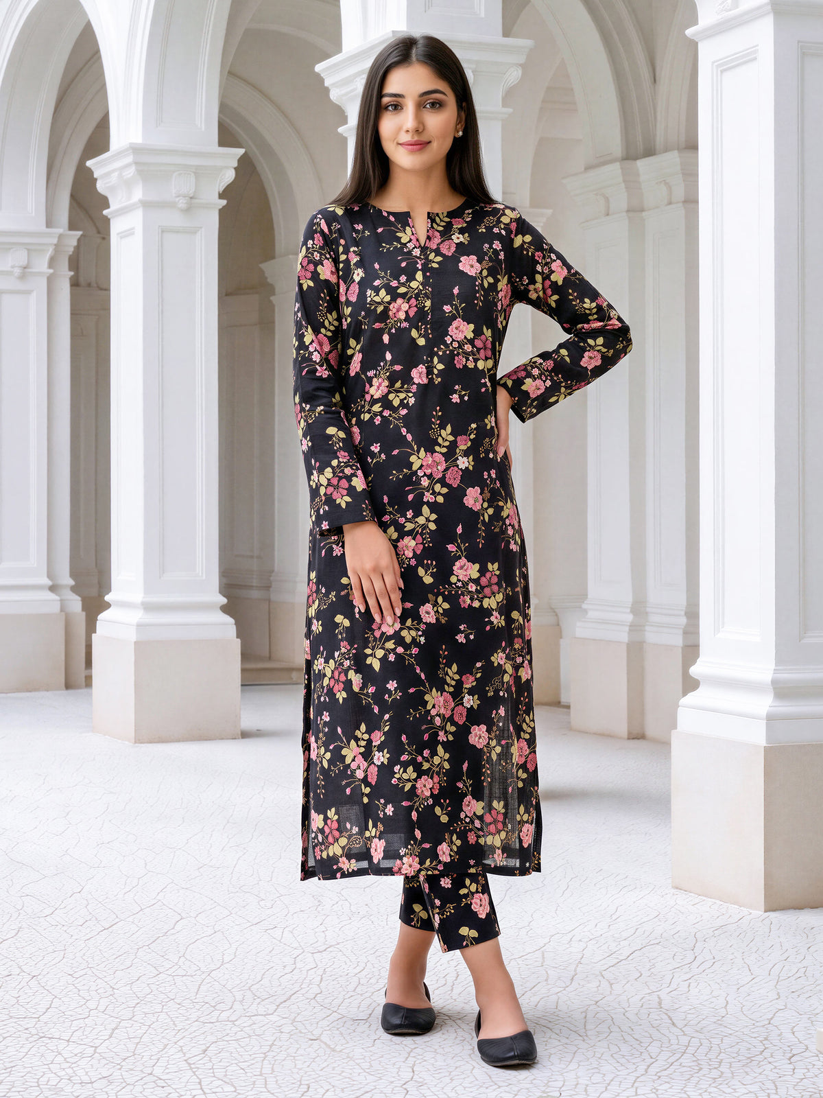 Slub Khaddar Paste Shirt (Unstitched)