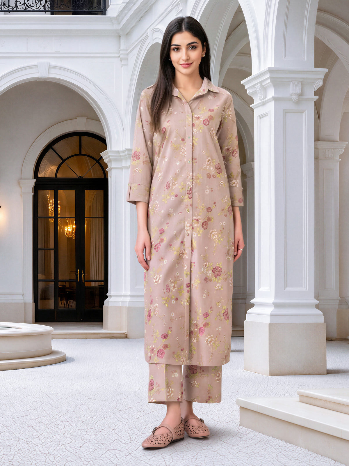 Slub Khaddar Paste Shirt (Unstitched)