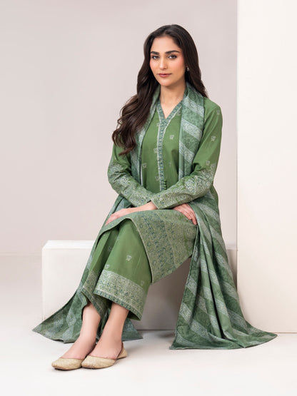 3 Piece Khaddar Suit-Printed (Unstitched)