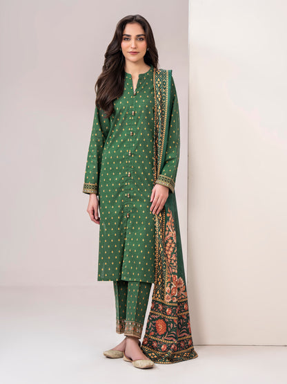 3 Piece Slub Khaddar Suit-Printed (Unstitched)