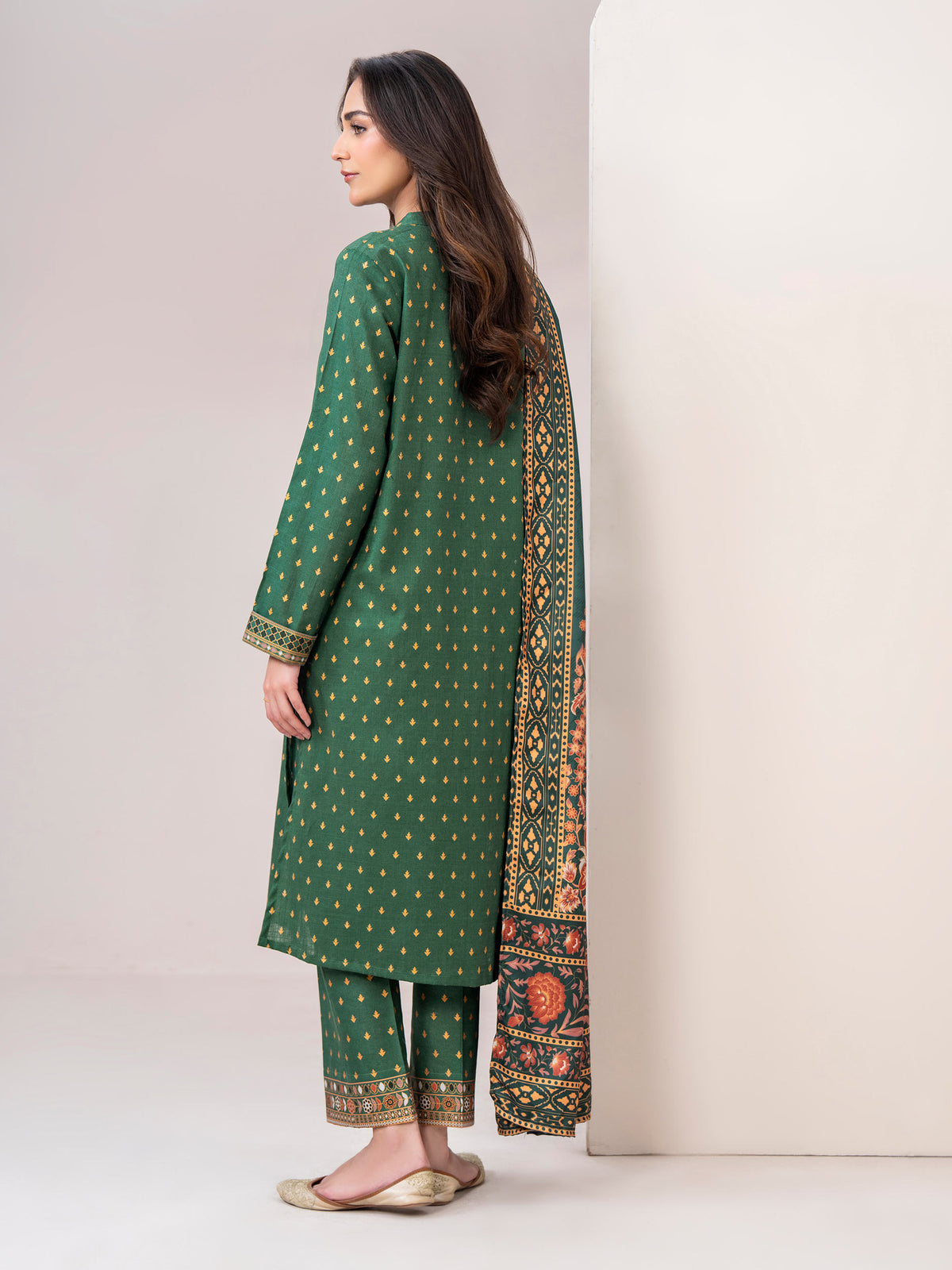 3 Piece Slub Khaddar Suit-Printed (Unstitched)