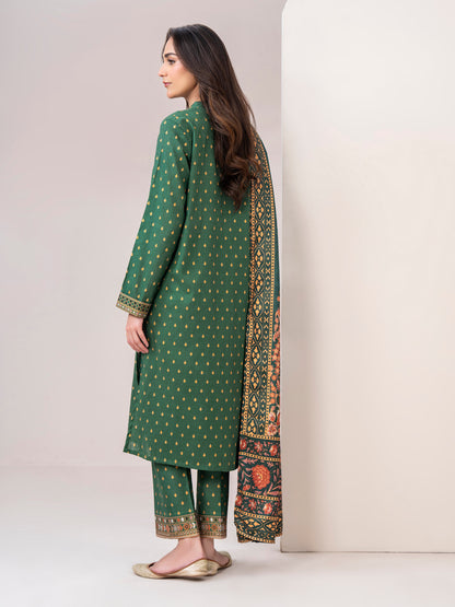 3 Piece Slub Khaddar Suit-Printed (Unstitched)