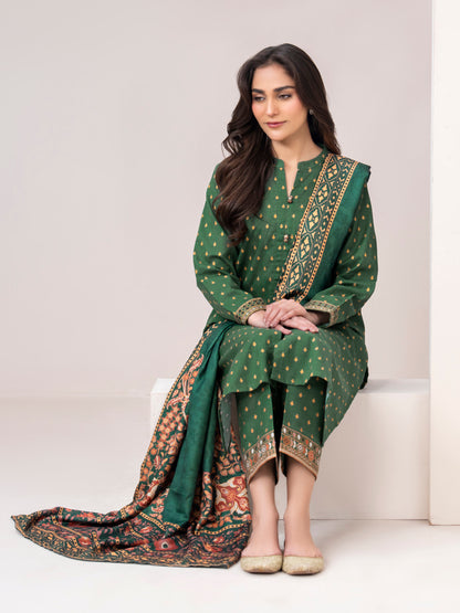 3 Piece Slub Khaddar Suit-Printed (Unstitched)