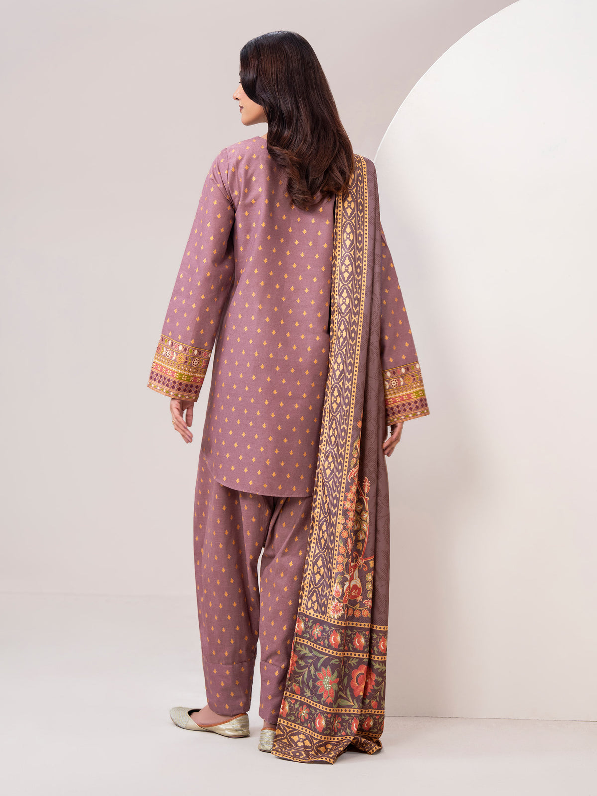 3 Piece Slub Khaddar Suit-Printed (Unstitched)