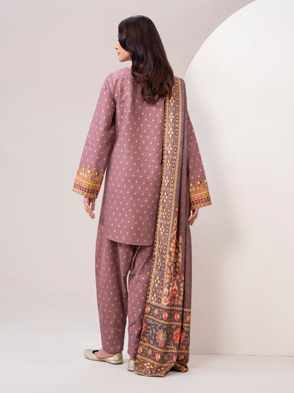 3 Piece Slub Khaddar Suit-Printed (Unstitched)