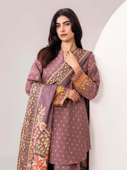 3 Piece Slub Khaddar Suit-Printed (Unstitched)