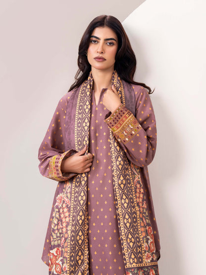 3 Piece Slub Khaddar Suit-Printed (Unstitched)