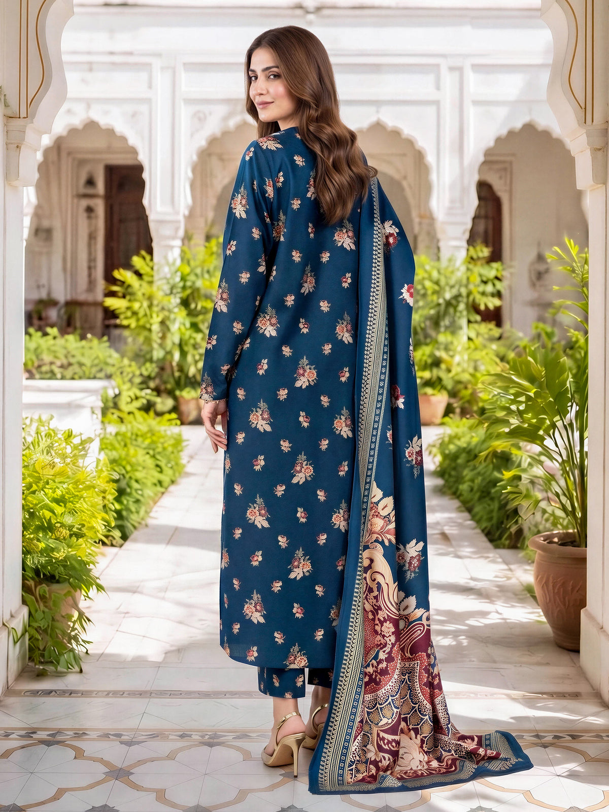3 Piece Khaddar Paste Suit (Unstitched)