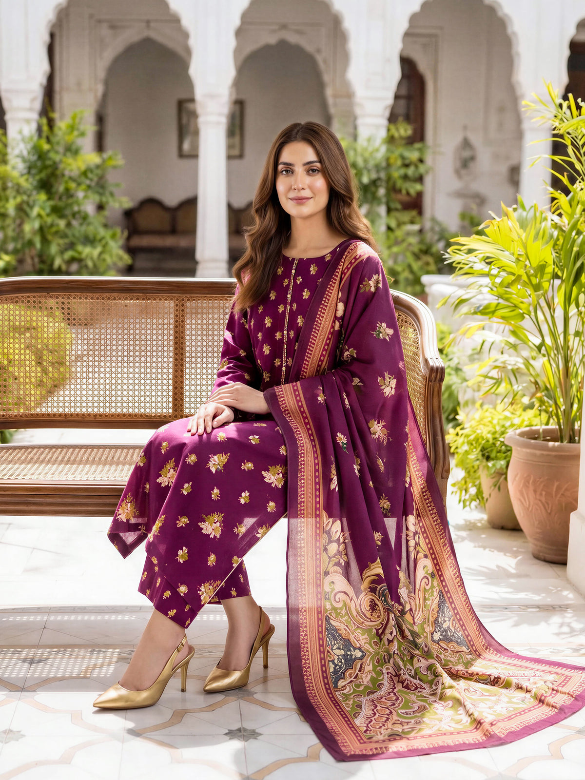 3 Piece Khaddar Paste Suit (Unstitched)
