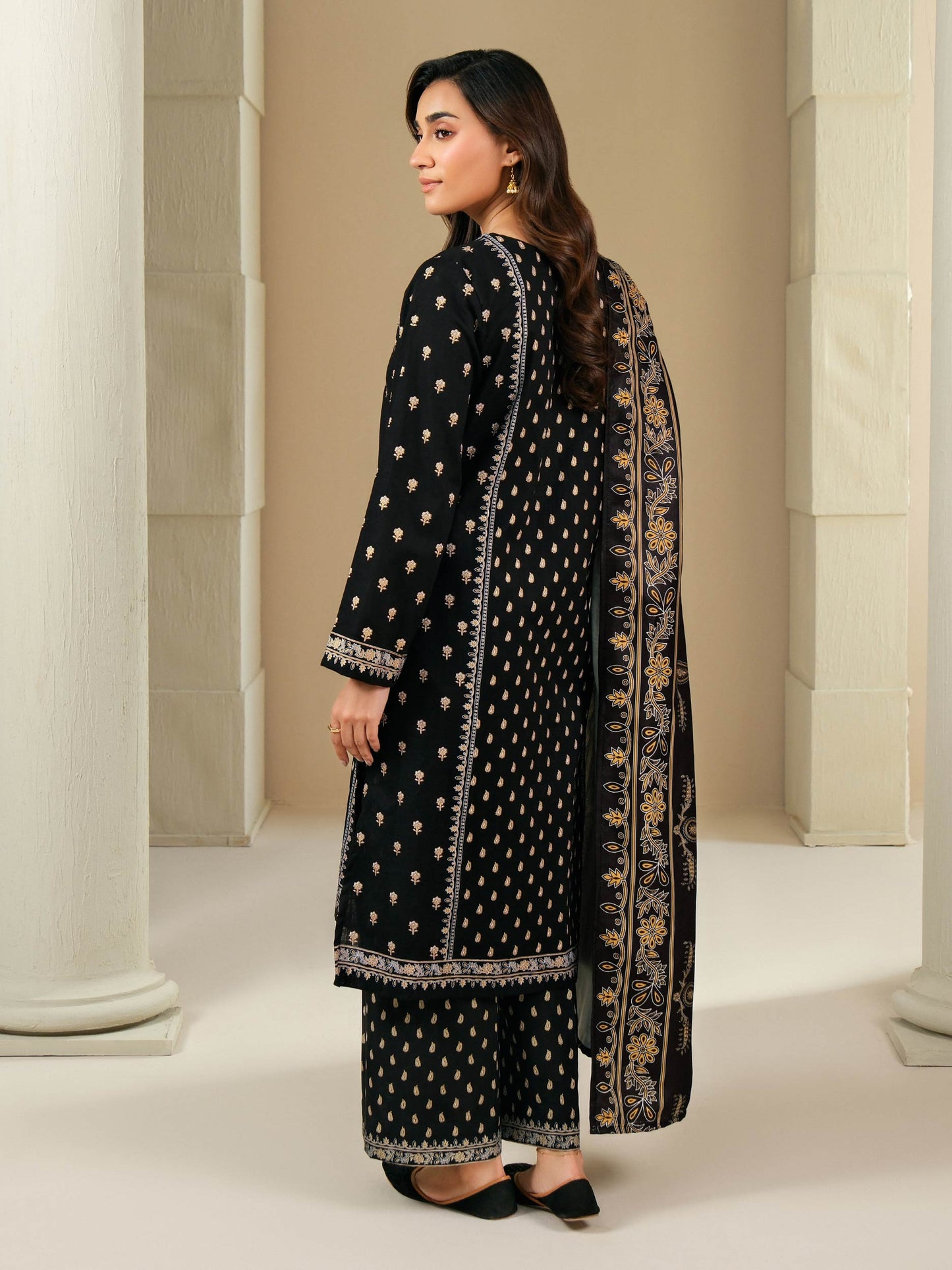 3 Piece Khaddar Suit-Paste Print (Unstitched)