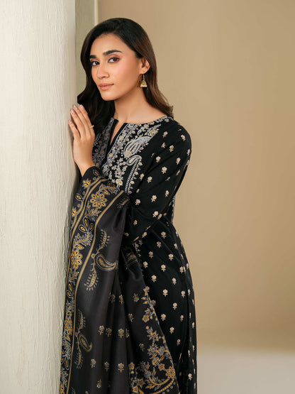 3 Piece Khaddar Suit-Paste Print (Unstitched)