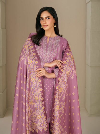3 Piece Khaddar Suit-Paste Print (Unstitched)