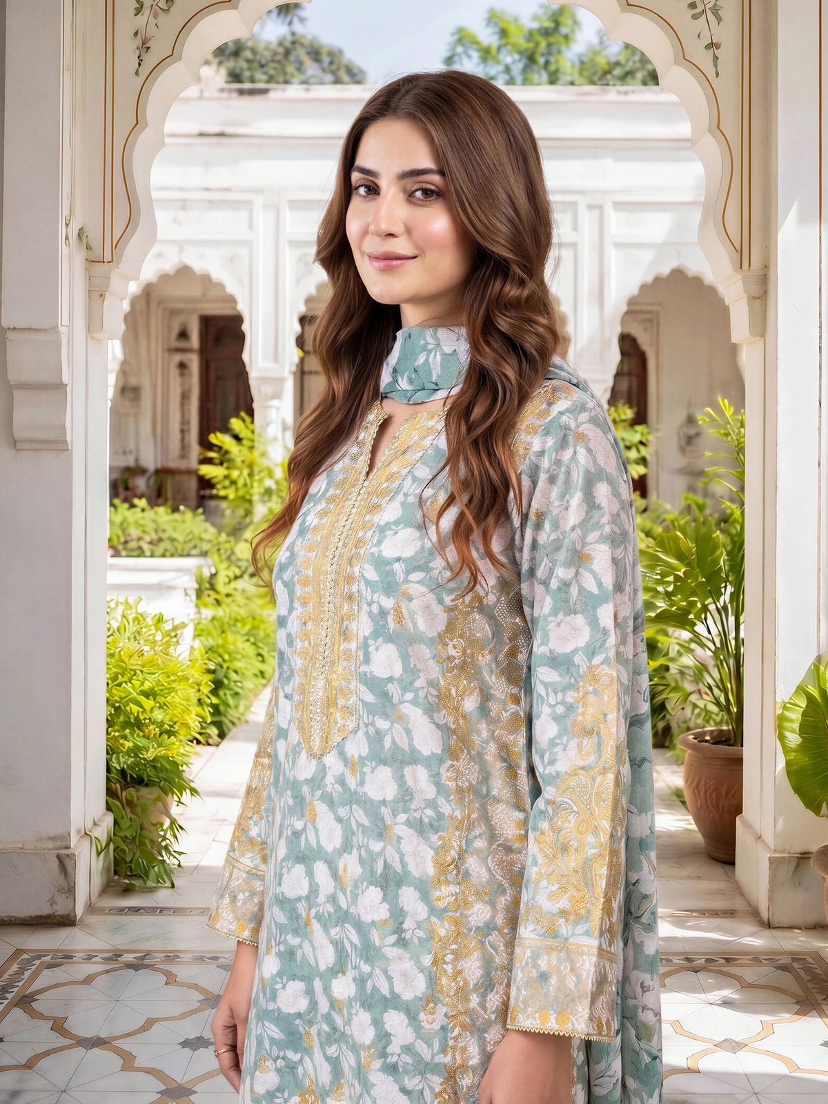 3 Piece Slub Khaddar Suit-Printed (Unstitched)